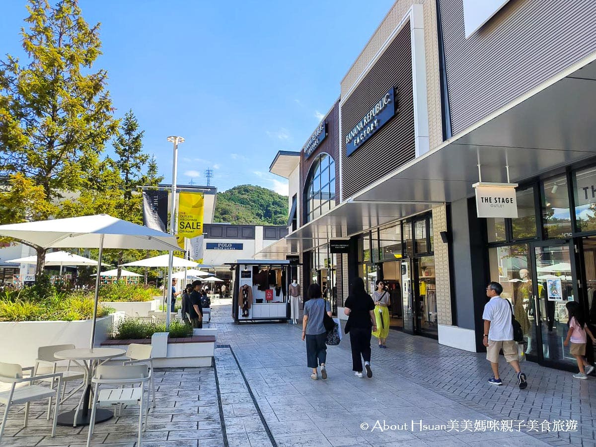 廣島自由行景點推薦 廣島最大的outlet購物中心-THE OUTLETS HIROSHIMA 寬敞舒適的環境 有吃有喝還能玩溜冰 竟然還有高空鞦韆可以玩 @About Hsuan美美媽咪親子美食旅遊