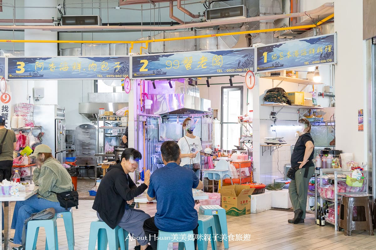 龜吼漁夫市集 買漁獲看海景吃美食一次滿足 高挑韓系質感熱炒座位區 浪漫吃海膽萬里蟹 @About Hsuan美美媽咪親子美食旅遊