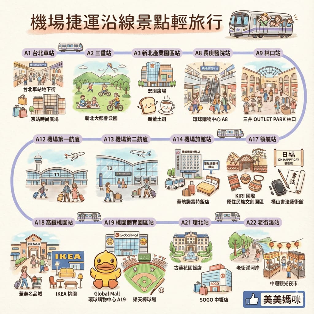 桃園機場捷運不只到機場！機捷沿線景點美食一日遊懶人包：逛街、親子、文青這樣玩 @About Hsuan美美媽咪親子美食旅遊
