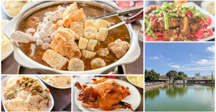 中壢平鎮聚餐首選 台灣番鴨園區金陵店 臉盆薑母鴨霸氣上桌，雞油拌飯、麵線吃到飽，還有大魚池溜滑梯可以玩耍 @About Hsuan美美媽咪親子美食旅遊